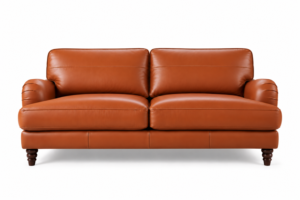 Harmby Leather 3 Seat Sofa 