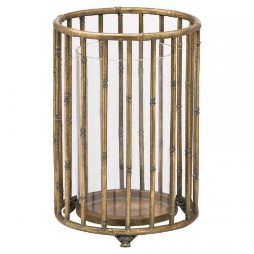 Large Metallic Bamboo Lantern