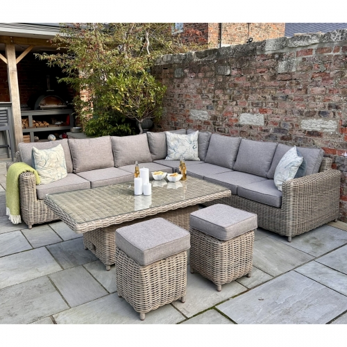 Naples Outdoor Large Corner Set W/ Riser Table