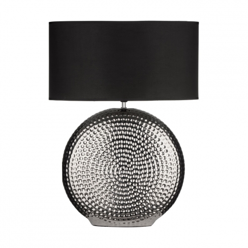 Hammered Chrome Ceramic Table Lamp