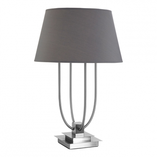 Regents Park Grey Shade Satin Nickel Table Lamp