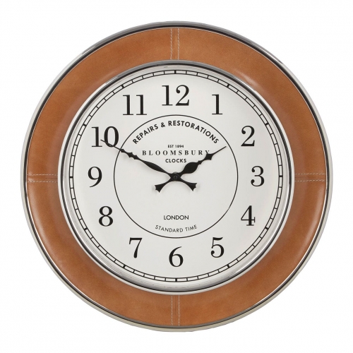 Churchill Wall Clock- Tan Leather
