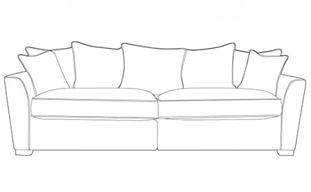 Charleston Deluxe 4 Seat Fabric Sofa