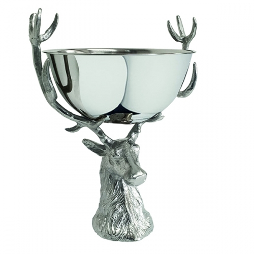 Small Punch Bowl/Wine Cooler with Stag Stand