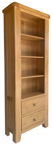 Tanfield Oak Bookcase With Drawers