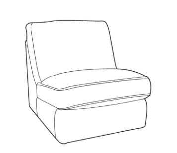 Filey Fabric Armless Unit