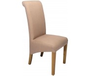 Sorrento Putty Fabric Roll Back Dining Chair