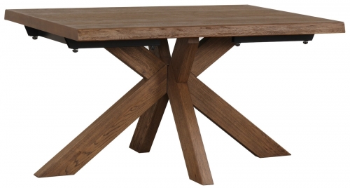 Hamden Industrial 140 Dining Table With Wooden Star Base