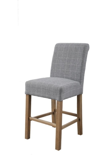 Milby Fabric Barstool- Grey Check