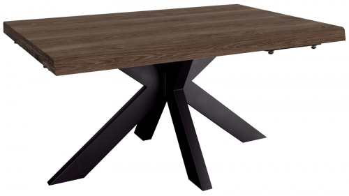 Hamden Industrial 140 Dining Table With Metal Star Base