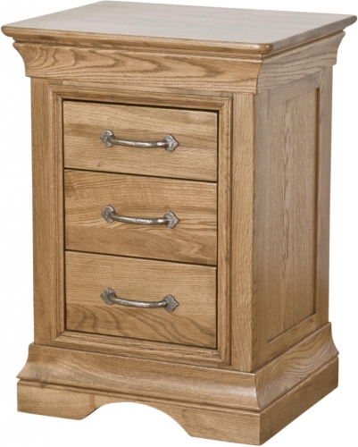 Rochelle French Oak 3 Drawer Bedside