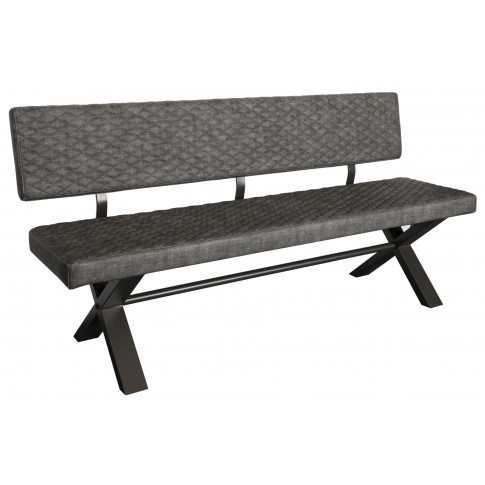 Telford Industrial Upholstered Bench With Back 180