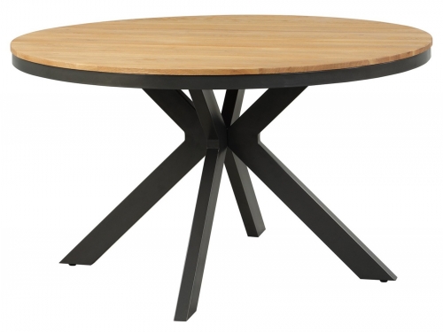 Telford Industrial Oak 130cm Round Dining Table