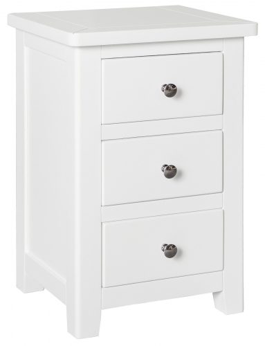 Hereford White 3 Drawer Bedside Cabinet