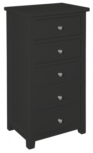 Hereford Charcoal 5 Drawer Narrow Chest