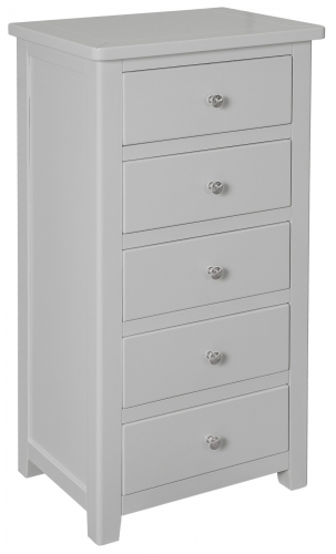 Hereford Grey 5 Drawer Narrow Chest
