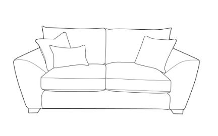 Huby Fabric 3 Seat Sofa