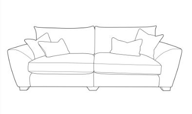 Huby Fabric 4 Seat Sofa