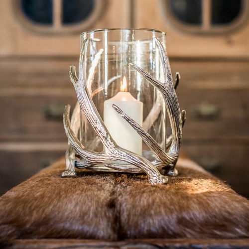 Twisted Antler Hurricane Lantern