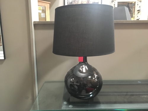 Black Gloss Lamp With Black Shade