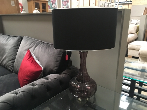 Black Glass Bulbous Lamp