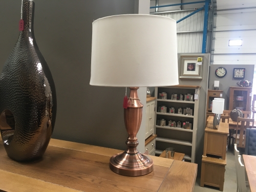 Brass Lamp With White Shade