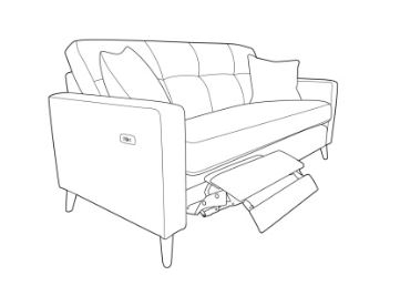 Kirkham Fabric 2 Seat Sofa - Recliner
