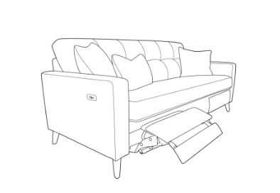 Kirkham Fabric 3 Seat Sofa - Recliner
