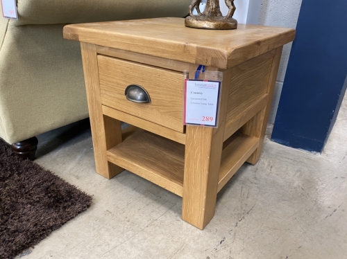 Country Lacquered Oak 1 drawer Lamp Table