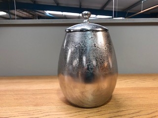 Rough Nickel Large Jar with Lid