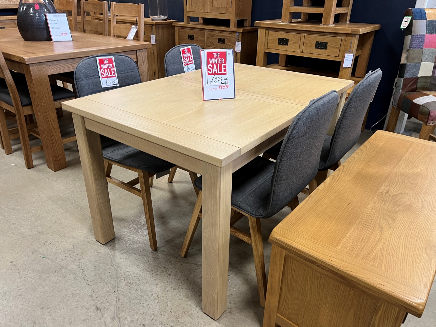 Normandy Oak Extending Dining Table, Furniture Traders of Thirsk