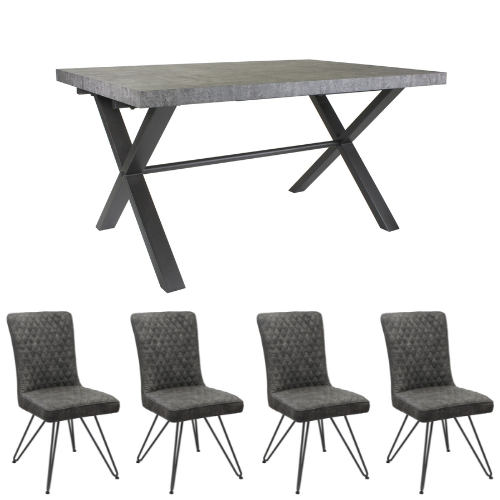 Telford Stone Effect Small Table & 4 Chairs, Furniture Traders of Thirsk
