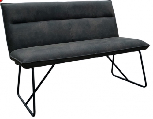 Manhattan Industrial Fabric Bench With Back - Small