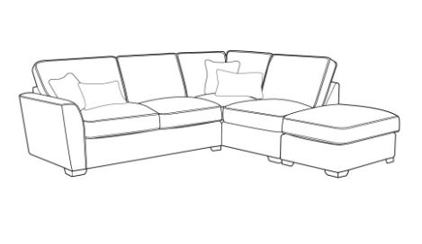 Filey Fabric Corner Chaise W/ Storage Stool