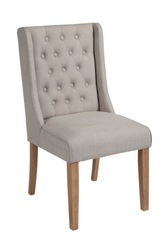 Belgravia Dining Chair In Almond Fabric