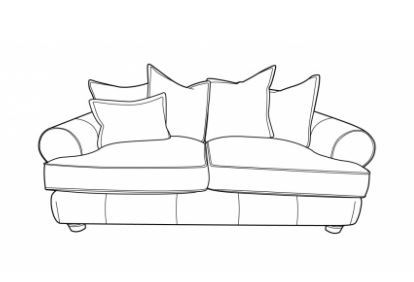 Oldstead Leather & Fabric 2 Seat Sofa