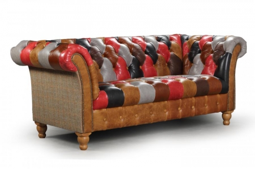 Heritage Jura Leather Patchwork Sofa