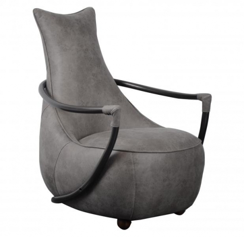 Industrial Easy Chair - Grey Fabric