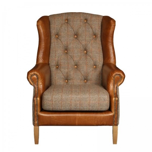 Heritage Lincoln Wing Armchair - Gamekeeper & Leather FT