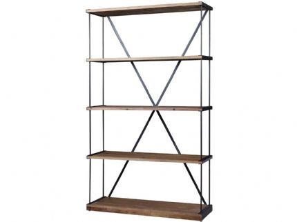 Refinery Large Iron and Elm Bookcase