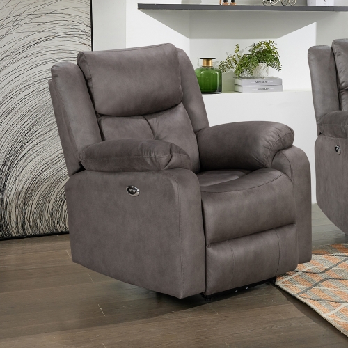 Brandsby Fabric Recliner Chair - Steel