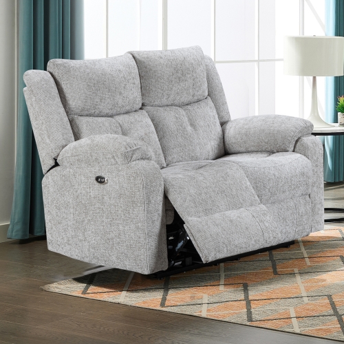 Brandsby Fabric 2 Seat Recliner - Silver