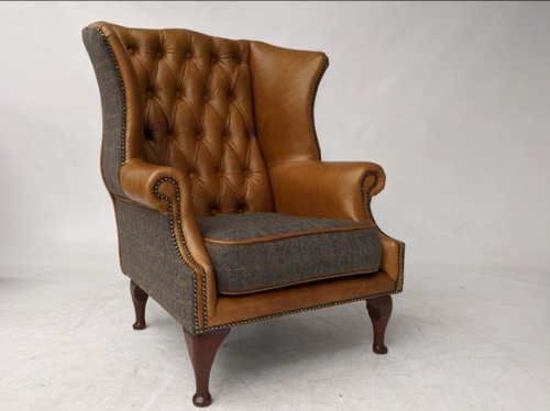 Heritage Windsor Wing Chair- Uist Night & Leather FT