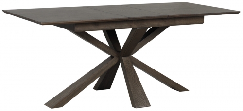 Hamden Industrial Slim 160 Extending Dining Table with Wooden Base