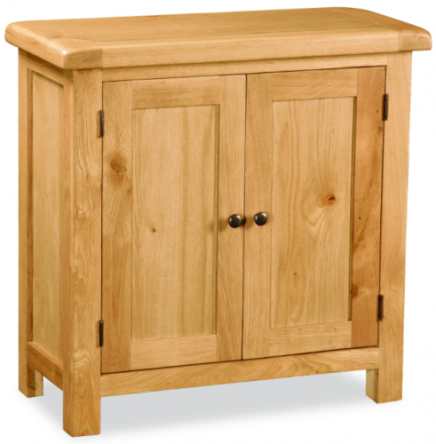 Country Rustic Waxed Oak 2 Door Cupboard