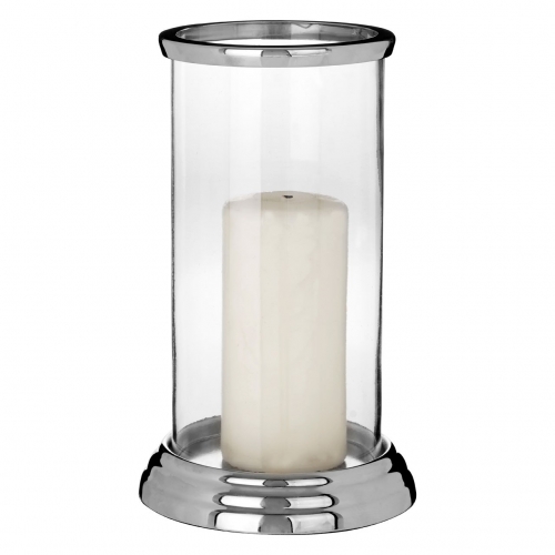 Townhouse Silver Large Hurricane Candle Holder