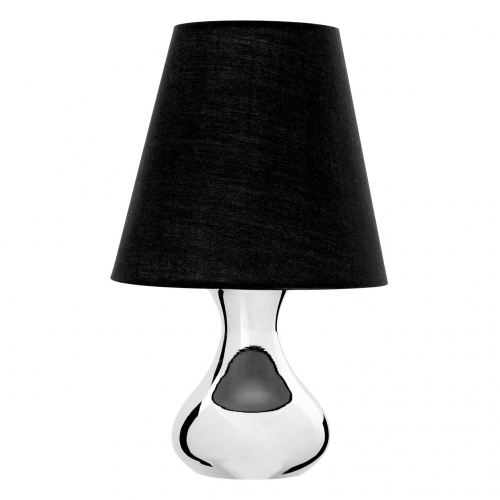 Nell Chrome Table Lamp With Black Shade