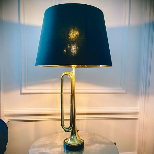 Hanover Bugle Lamp With Black Shade