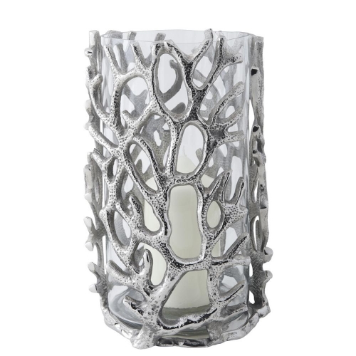 Large Coral Hurricane Lantern