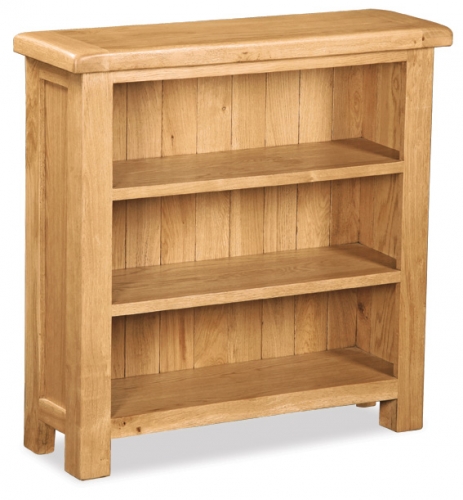 Country Rustic Waxed Oak Low Bookcase